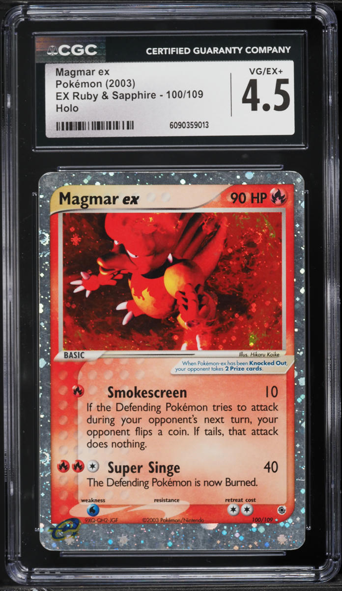 2003 Pokemon EX Ruby & Sapphire Holo Magmar EX #100 CGC 4.5 VGEX+ on ...