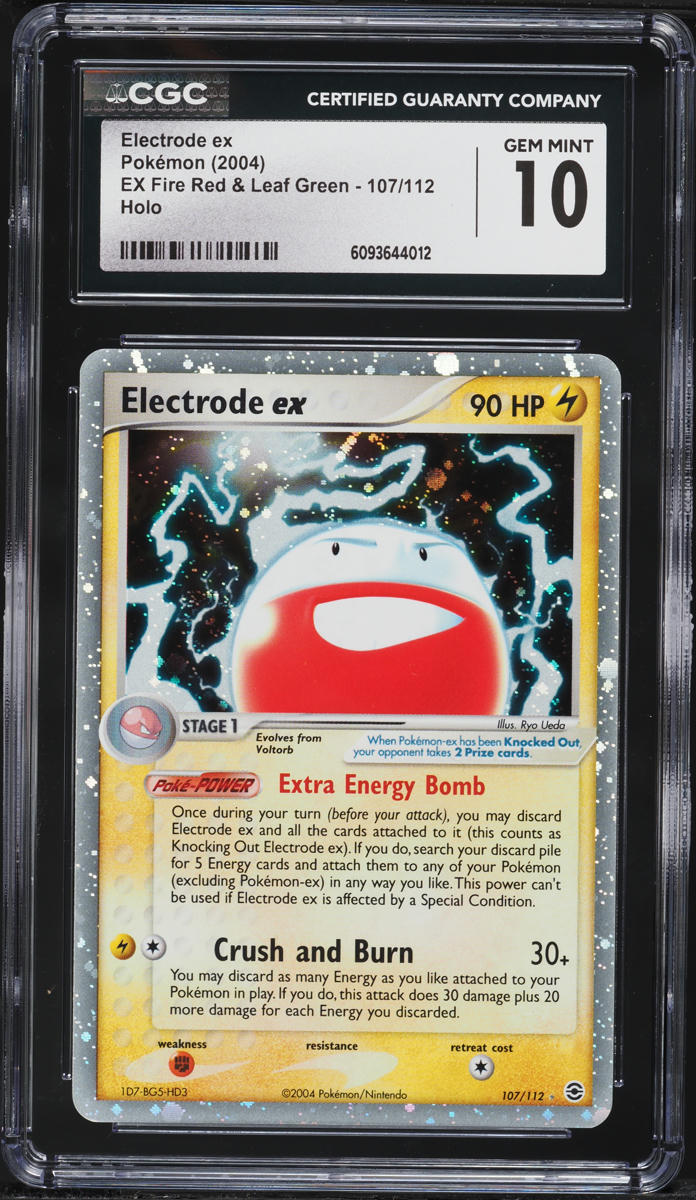 2004 Pokemon EX Fire Red & Leaf Green Holo Electrode EX #107 CGC 10 GEM MINT