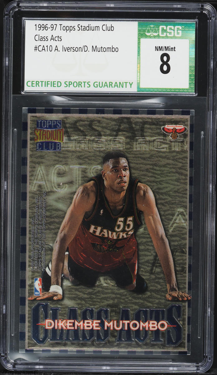 1996 Stadium Club Class Acts Allen Iverson Dikembe Mutombo ROOKIE #CA10 CSG 8 NM-MT