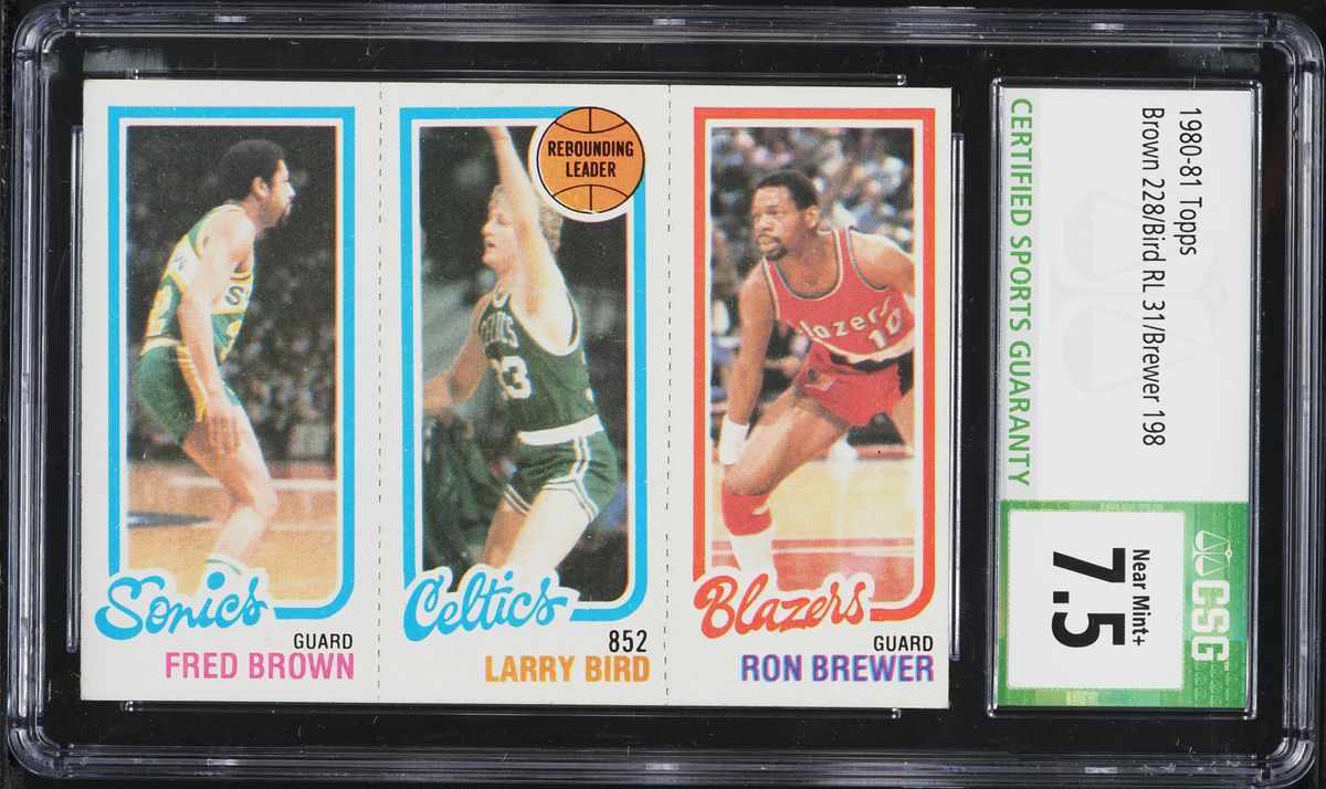 1980 Topps Basketball Fred Brown Larry Bird Ron Brewer ROOKIE CSG 7.5 NRMT+