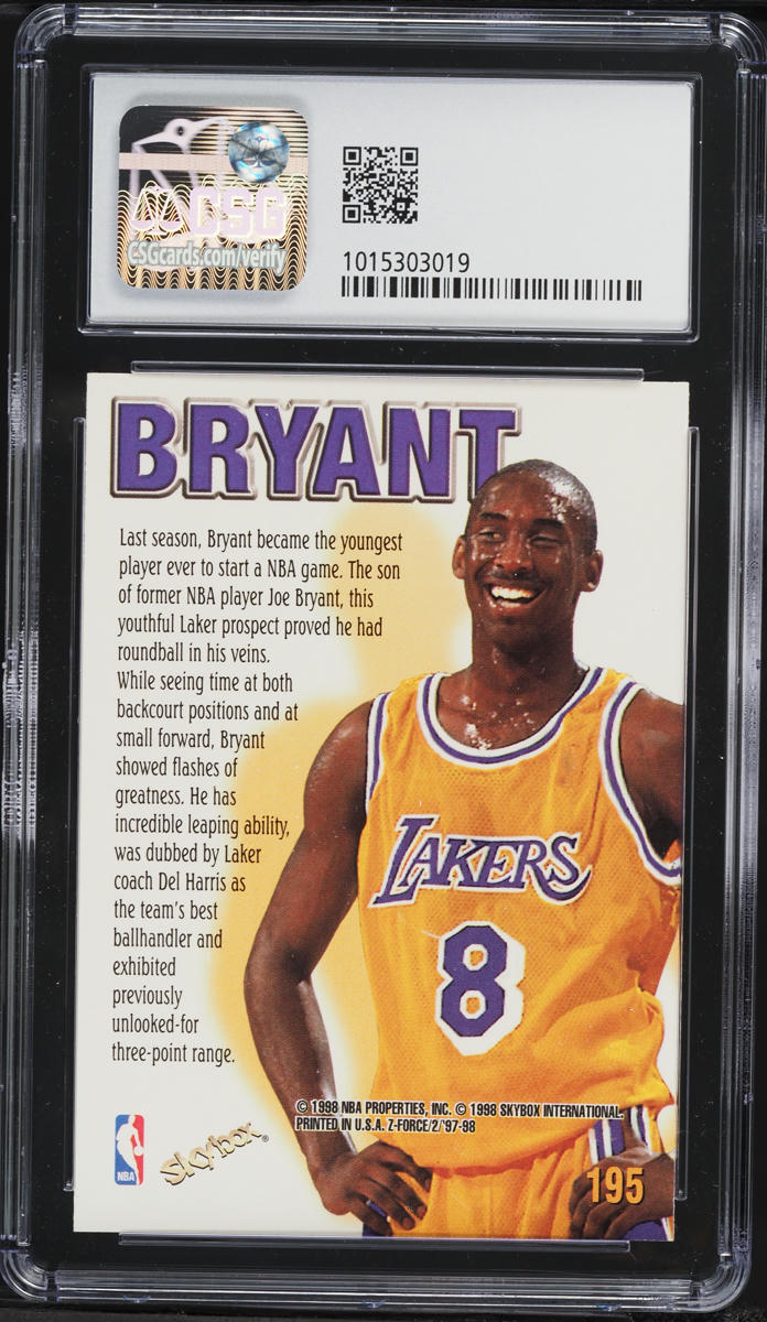 1997 Skybox Z-Force Kobe Bryant #195 CSG 8.5 NM-MT+ on Fanatics