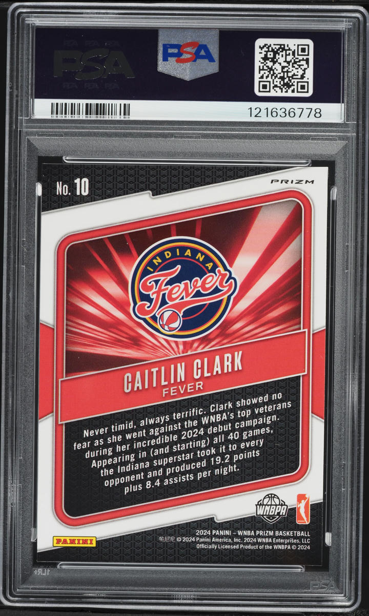 2024 Panini Prizm WNBA Fearless Green Caitlin Clark ROOKIE #10 PSA 10 GEM MINT
