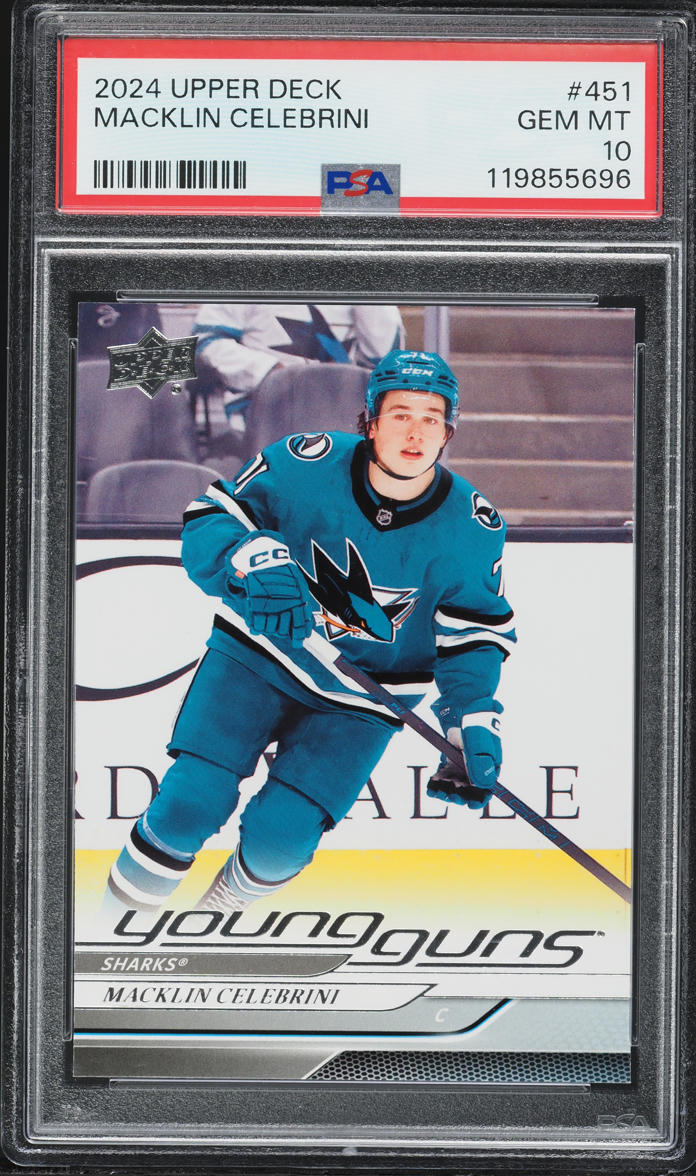 2024 Upper Deck Young Guns Macklin Celebrini ROOKIE #451 PSA 10 GEM MINT