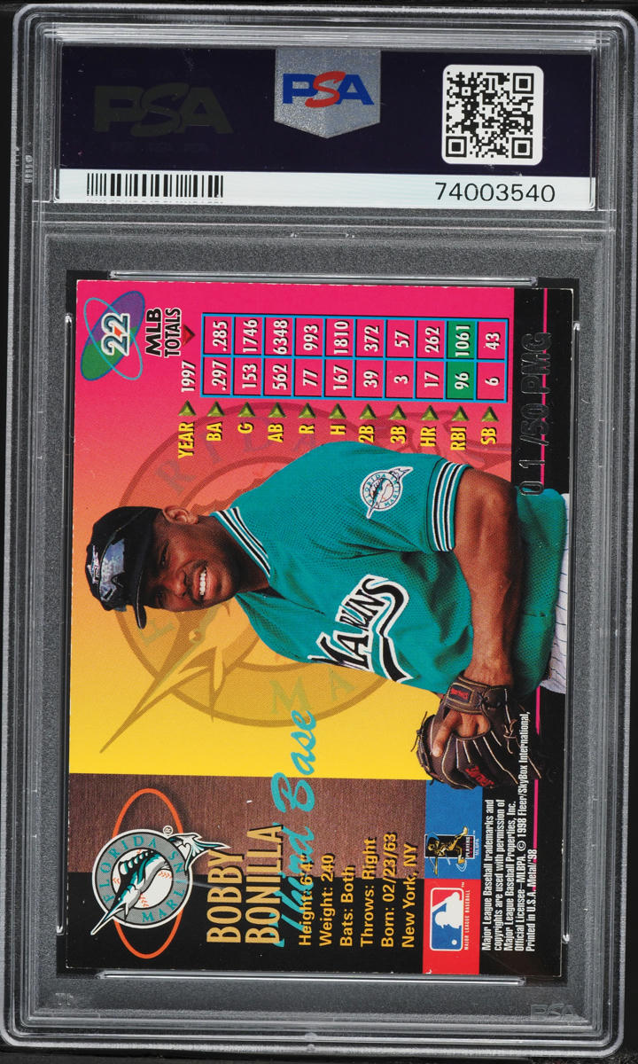 1998 Metal Universe Precious Metal Gems PMG Bobby Bonilla 1/50 #22 PSA 7 NRMT