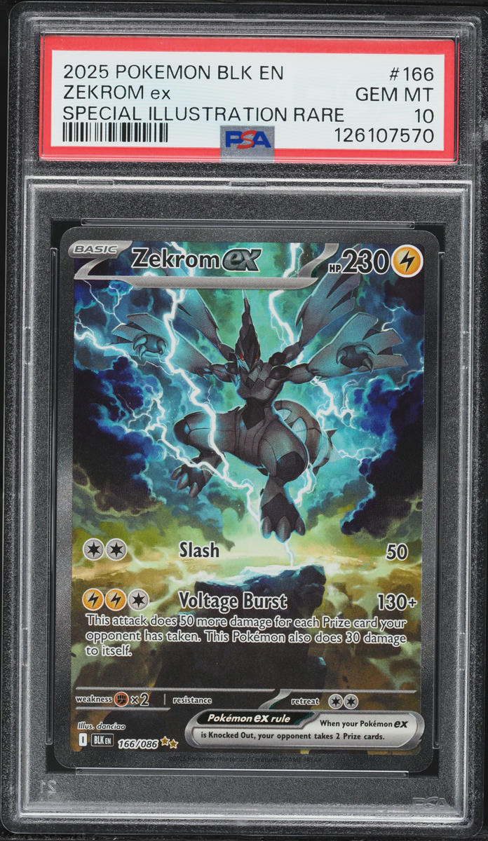 2025 Pokemon Scarlet & Violet Black Bolt SIR Zekrom ex #166 PSA 10