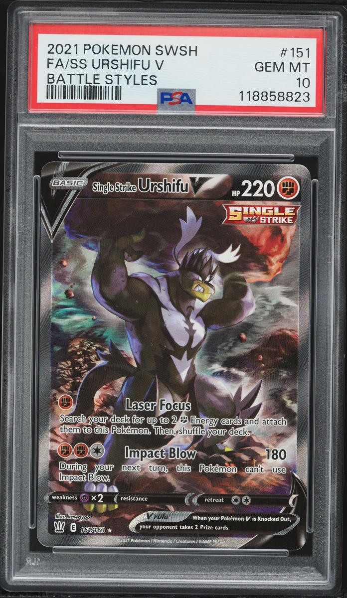 2021 Pokemon Sword & Shield Battle Styles Single Strike Urshifu V #151 PSA 10 GEM MINT