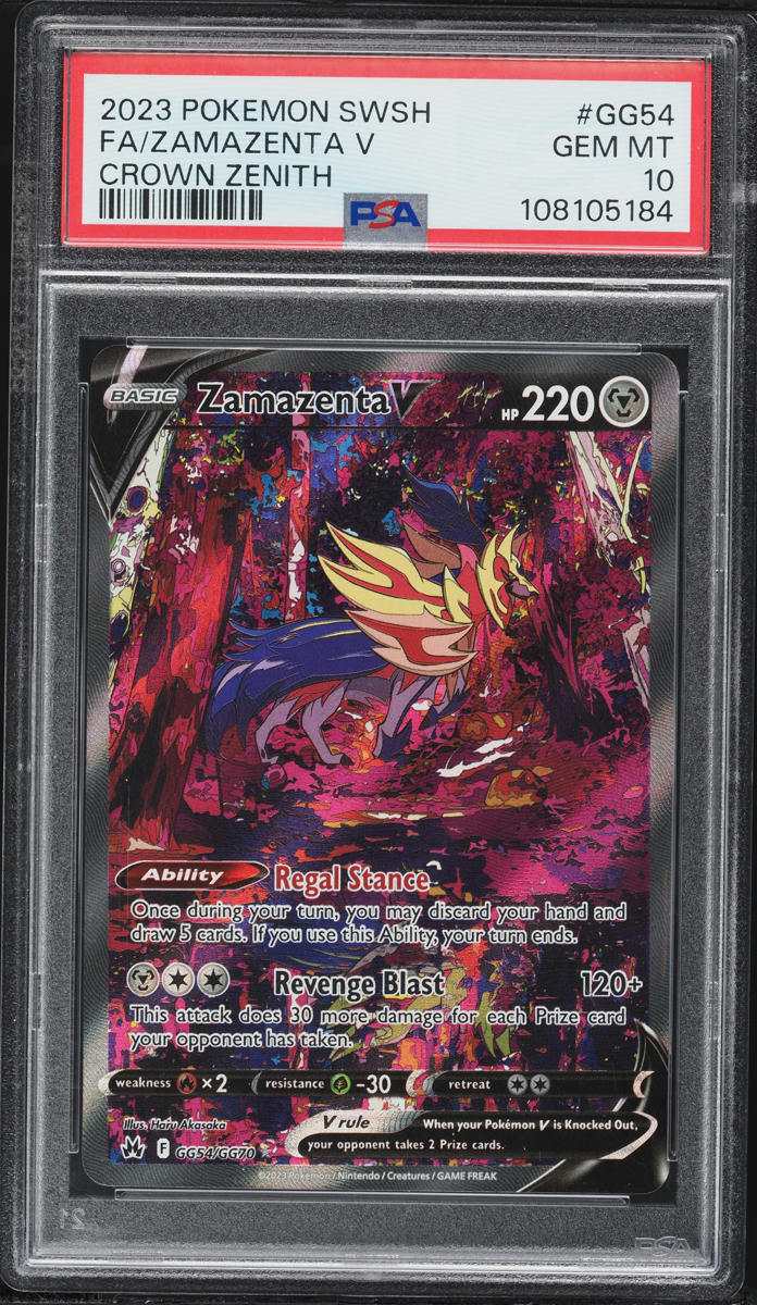 2023 Pokemon Sword & Shield Crown Zenith Alt Art Zamazenta V #GG54 PSA 10 GEM MINT