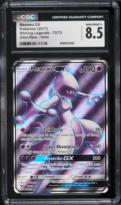2017 Pokemon Sun & Moon Shining Legends 72 Fa/Mewtwo Gx Shining Legends | Ozzie Collectables