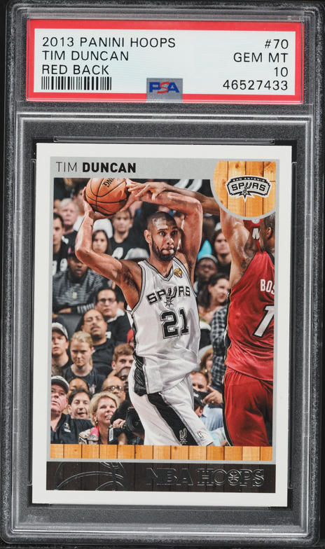 2013 Hoops Red Back Tim Duncan #70 PSA 10 GEM MINT on Fanatics Collect