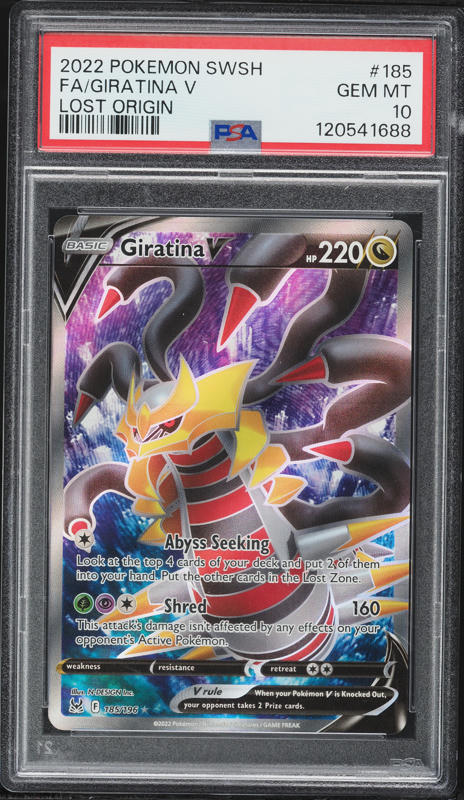 2022 Pokemon Sword & Shield Lost Origin Alt Art Giratina V #185