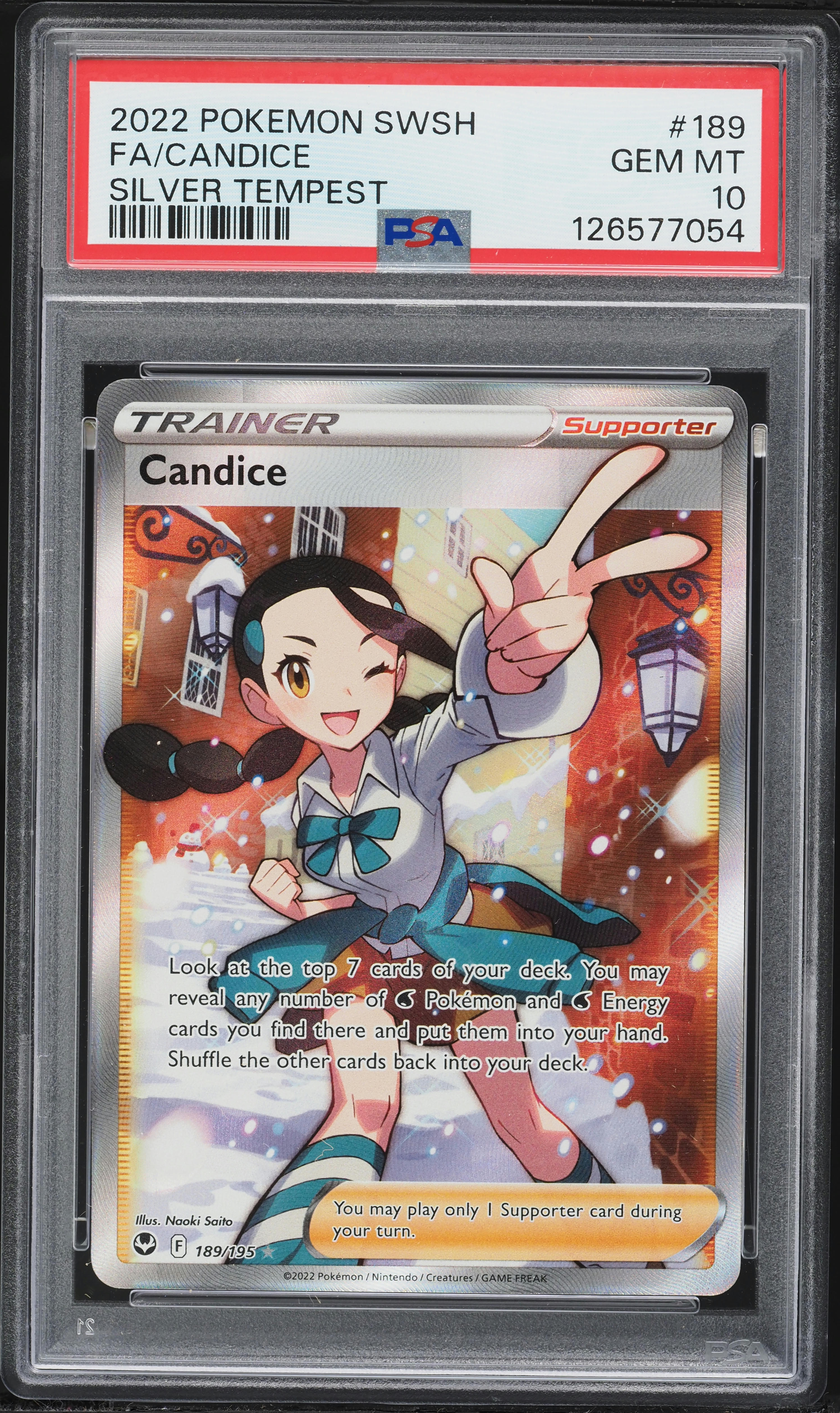2022 Pokemon Sword & Shield Silver Tempest Full Art Candice #189 PSA 10 GEM  MINT on Fanatics Collect
