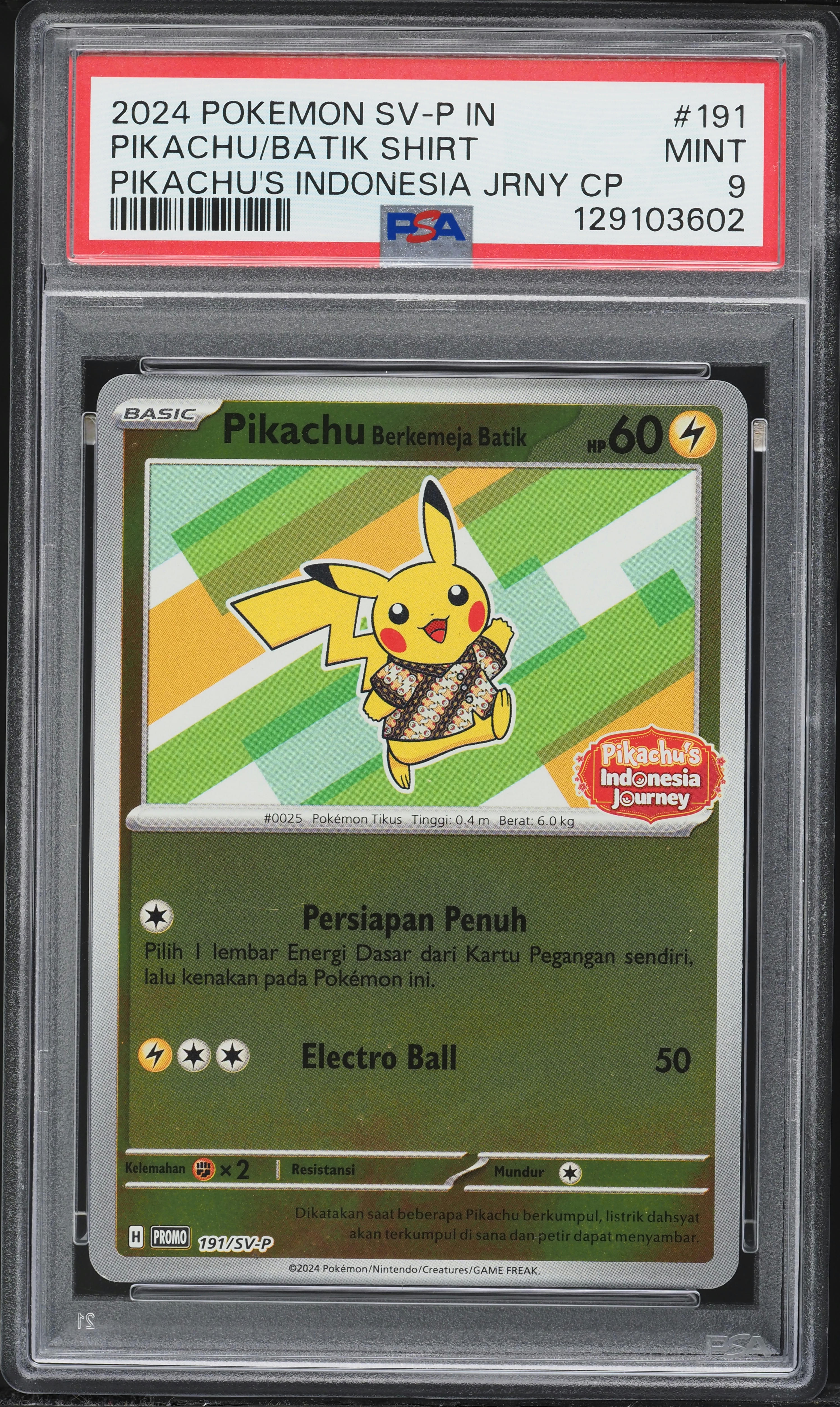 2024 Pokemon Indonesian SV Promo Pikachu's Journey Pikachu Batik