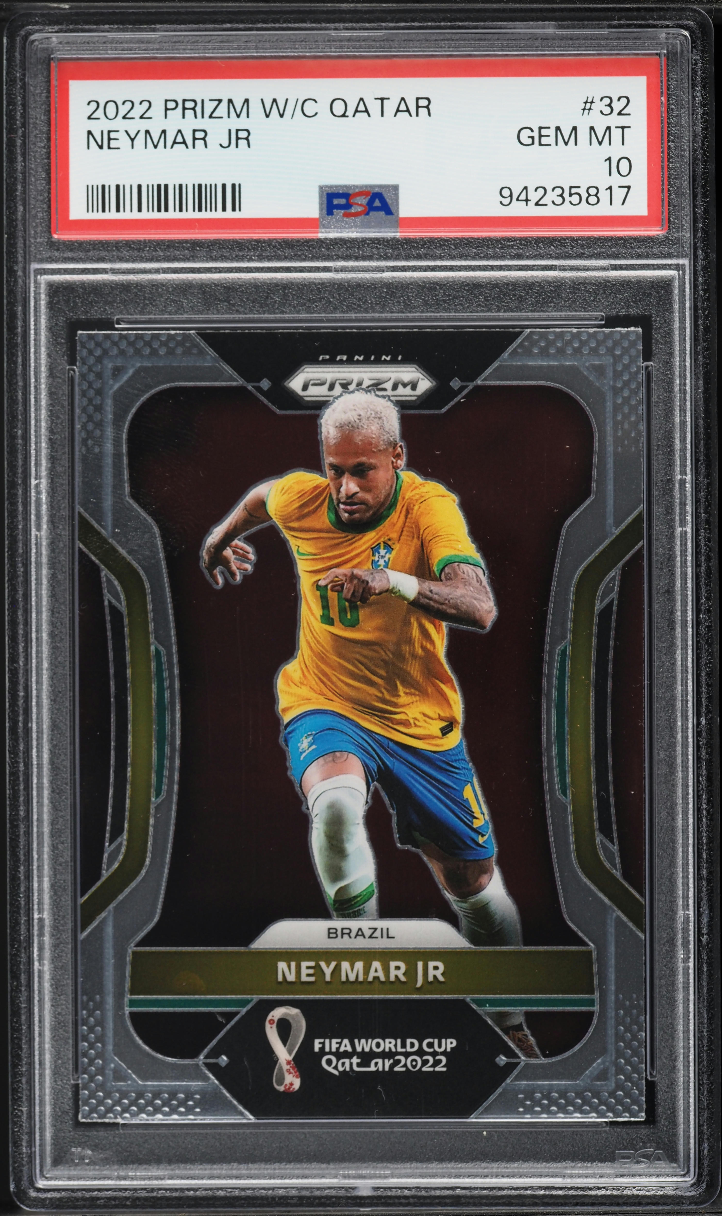 2022 Panini Prizm World Cup Qatar Neymar Jr #32 PSA 10 GEM MINT on