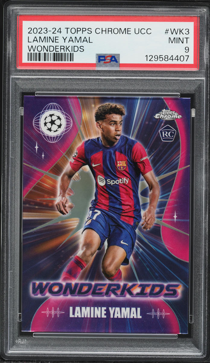 2023 Topps Chrome UEFA Wonderkids Lamine Yamal ROOKIE #WK-3 PSA 9 MINT