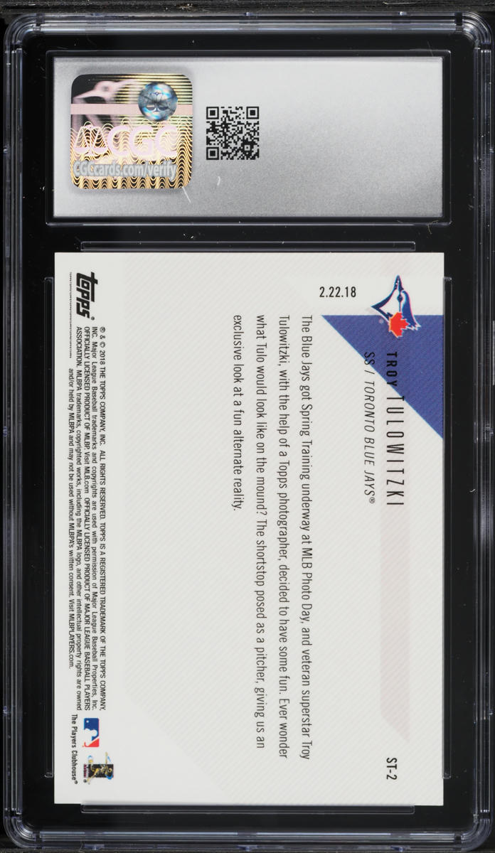 2018 Topps Now Spring Training Troy Tulowitzki #ST-2 CGC 10 GEM MINT