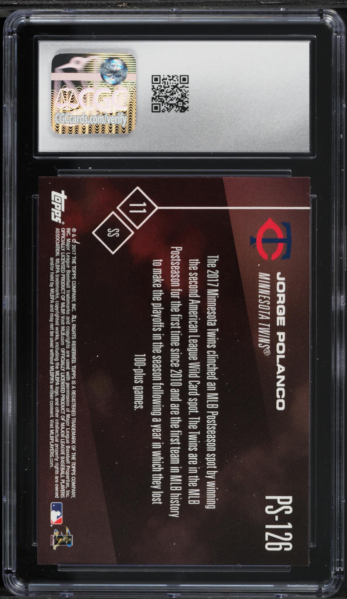 2017 Topps Now Postseason Jorge Polanco #PS-126 CGC 10 GEM MINT