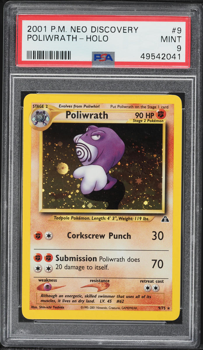 2001 Pokemon Neo Discovery Holo Poliwrath #9 PSA 9 MINT