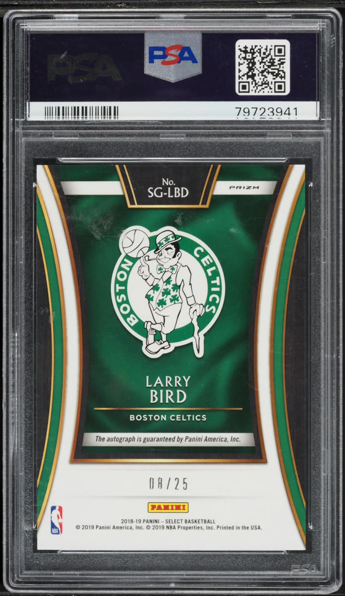 2018 Select Signatures Tie Dye Prizm Larry Bird AUTO /25 #LBD PSA 9 MINT