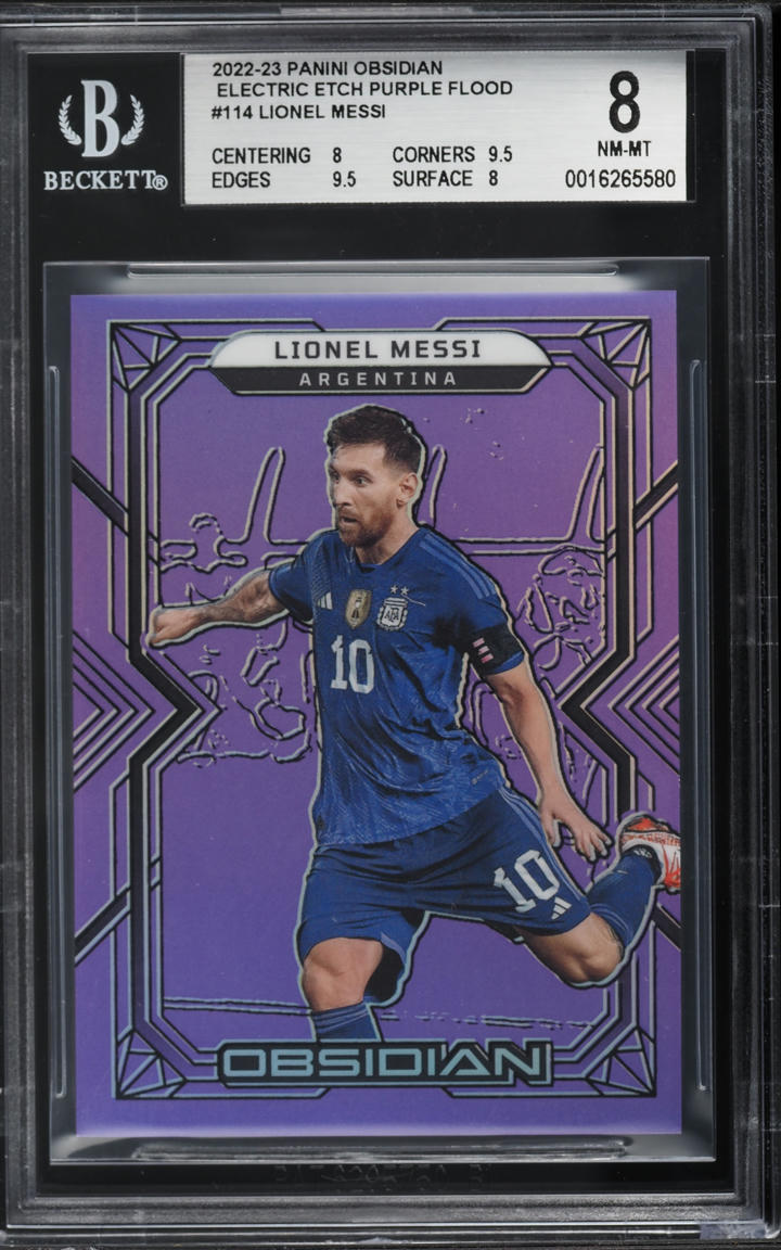 2022 Panini Obsidian Electric Etch Purple Flood Lionel Messi /25