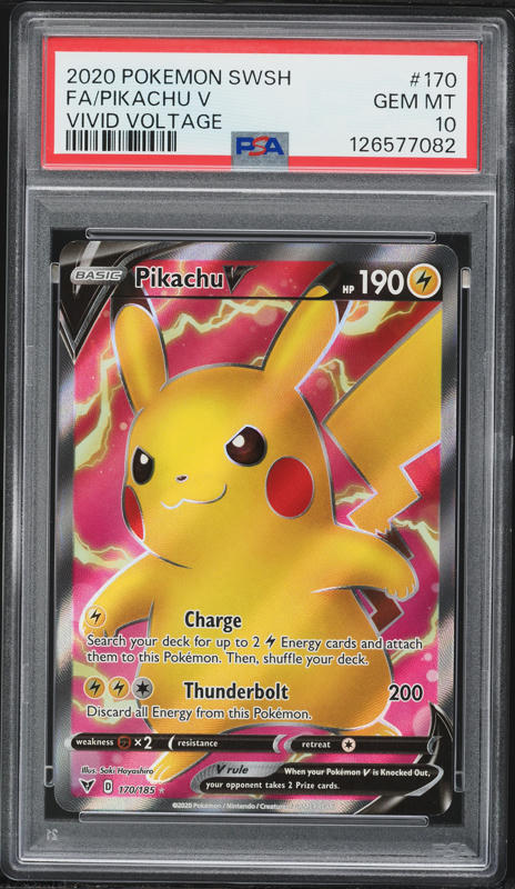 2020 Pokemon Sword & Shield Vivid Voltage Full Art Pikachu V #170