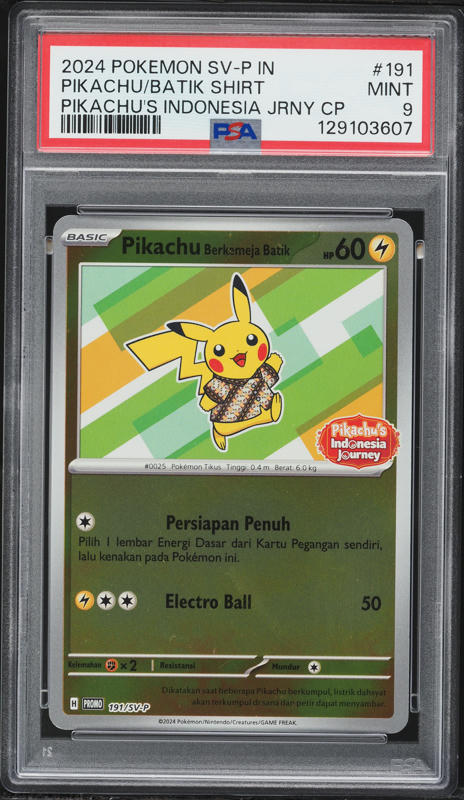 2024 Pokemon Indonesian SV Promo Pikachu In A Batik Shirt #154 CGC
