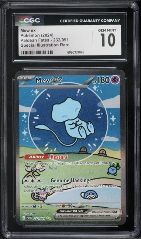 2024 Pokemon Scarlet & Violet Paldean Fates SIR Mew ex #232 CGC 10