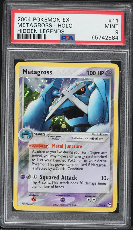 2004 Pokemon EX Hidden Legends Holo Metagross #11 PSA 9 MINT