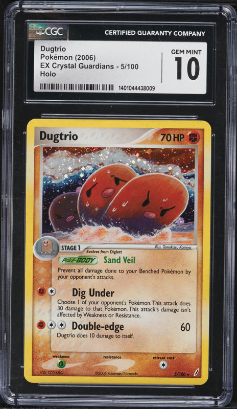 2006 Pokemon EX Crystal Guardians Holo Dugtrio #5 CGC 10 GEM MINT