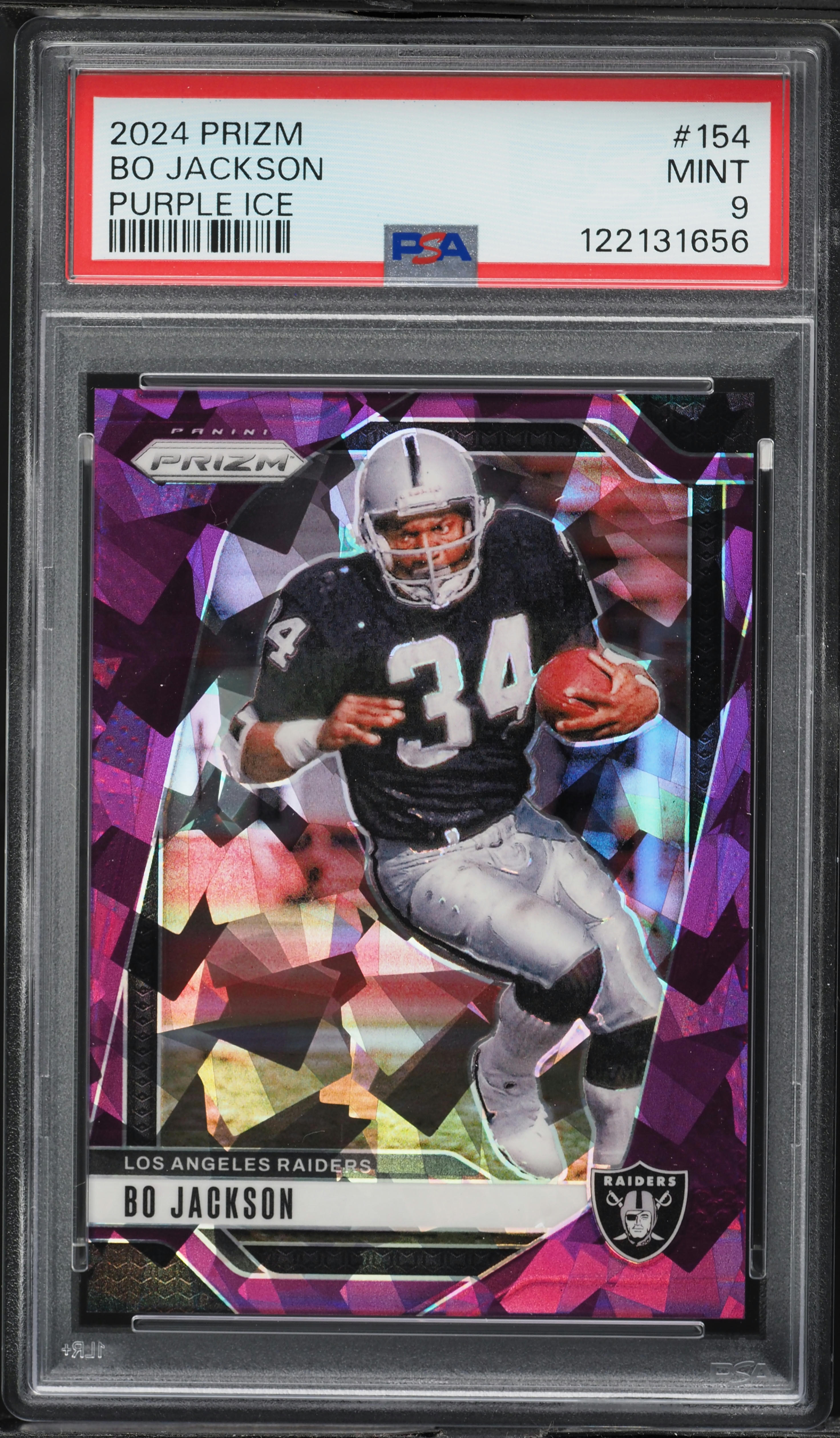 2024 Panini Prizm Purple Ice Bo Jackson /225 #154 PSA 9 MINT on