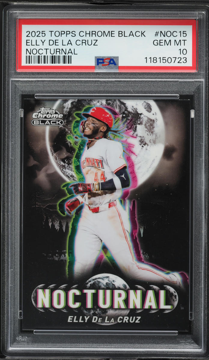 2025 Topps Chrome Black Nocturnal Elly De La Cruz #NOC-15 PSA 10