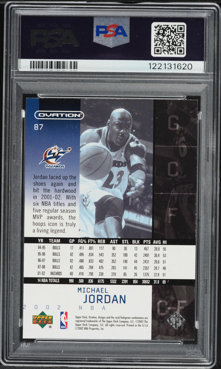2002 Upper Deck Ovation Michael Jordan #87 PSA 9 MINT