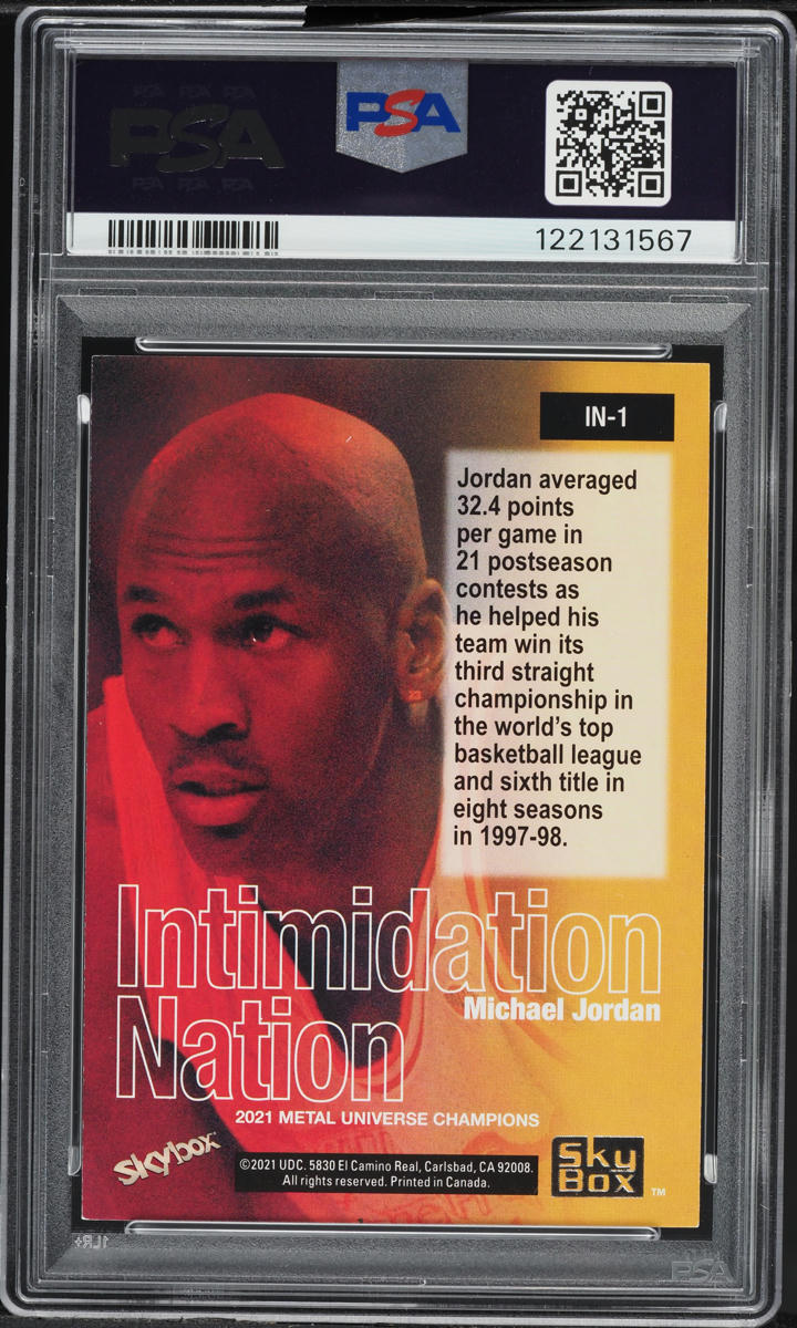 2021 Metal Universe Champions Intimidation Nation Michael Jordan #IN-1 PSA 9 MINT