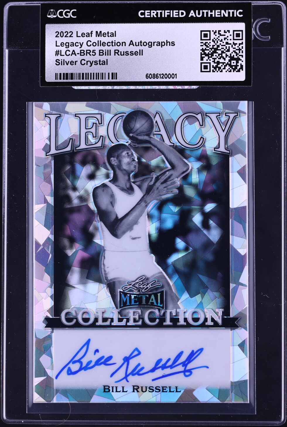 2022 Leaf Metal Legacy Collection Silver Crystal Bill Russell AUTO 1/1 #LCA-BR5 CGC AUTH