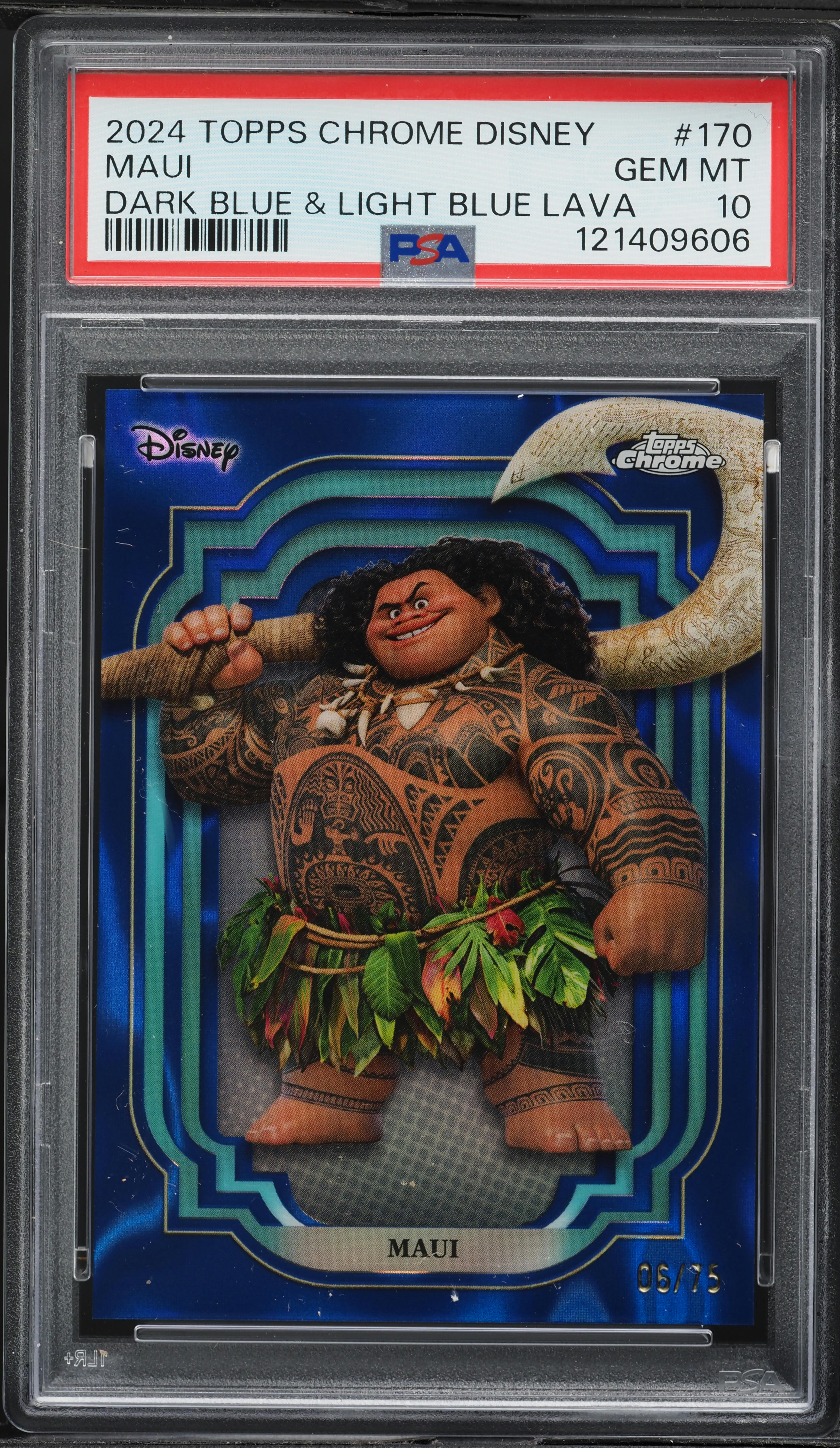 2024 Topps Chrome Disney Dark Blue & Light Blue Lava Maui /75 #170