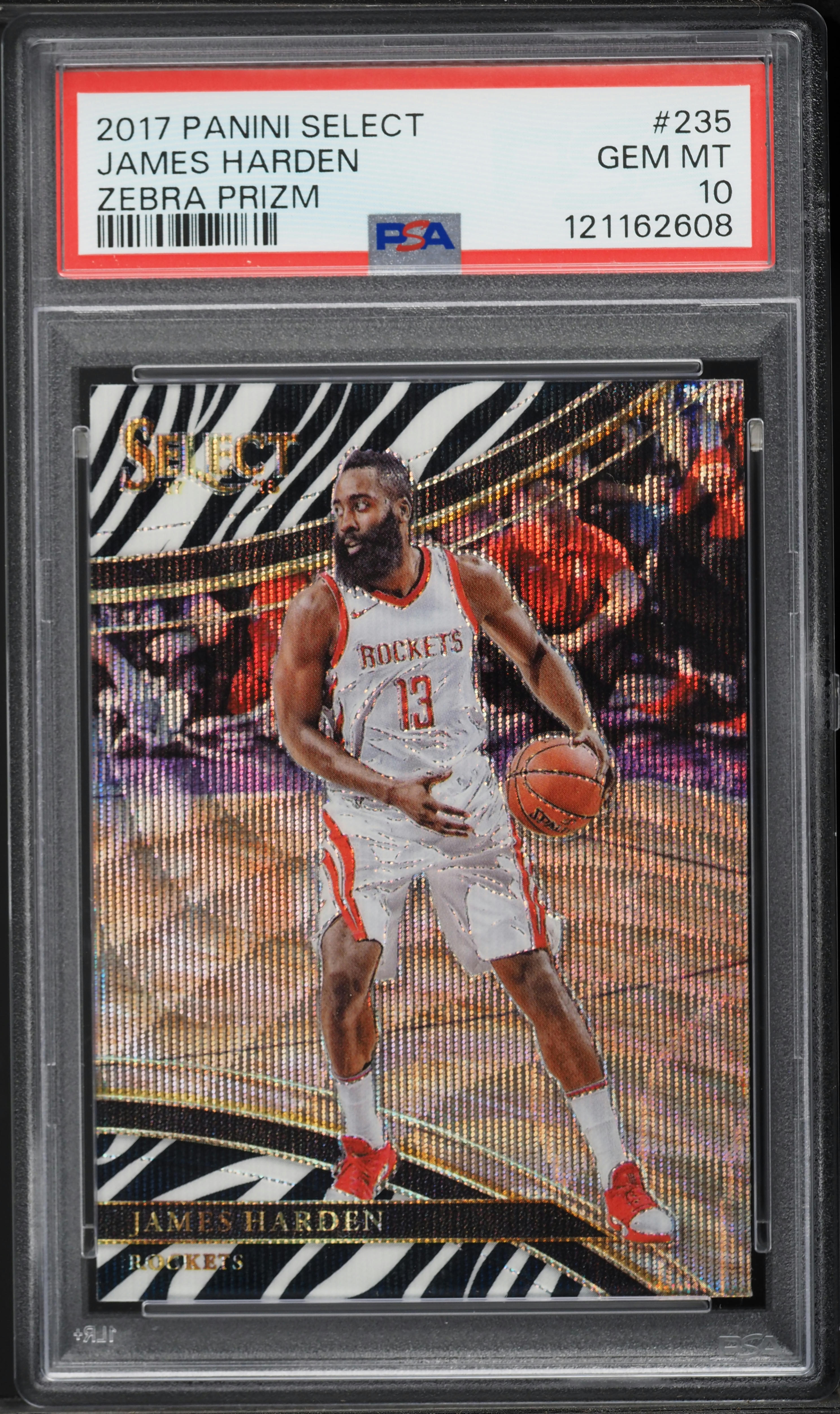 その他 2017 PANINI NBA JAMES HARDEN PSA10 2017 Select Courtside Zebra Prizm James Harden #235 PSA 10 GEM