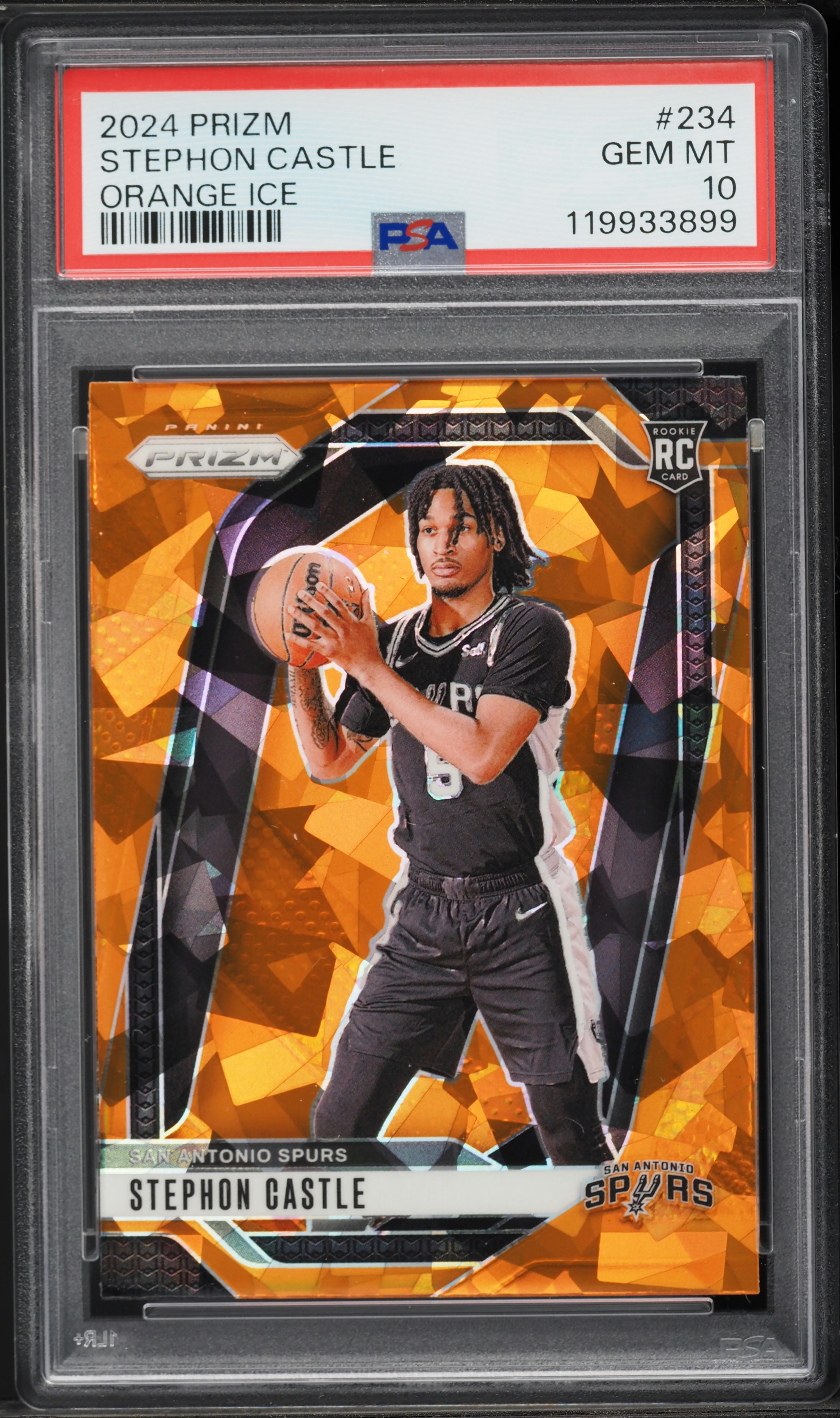 2024 Panini Prizm Orange Ice Stephon Castle ROOKIE #234 PSA 10 GEM