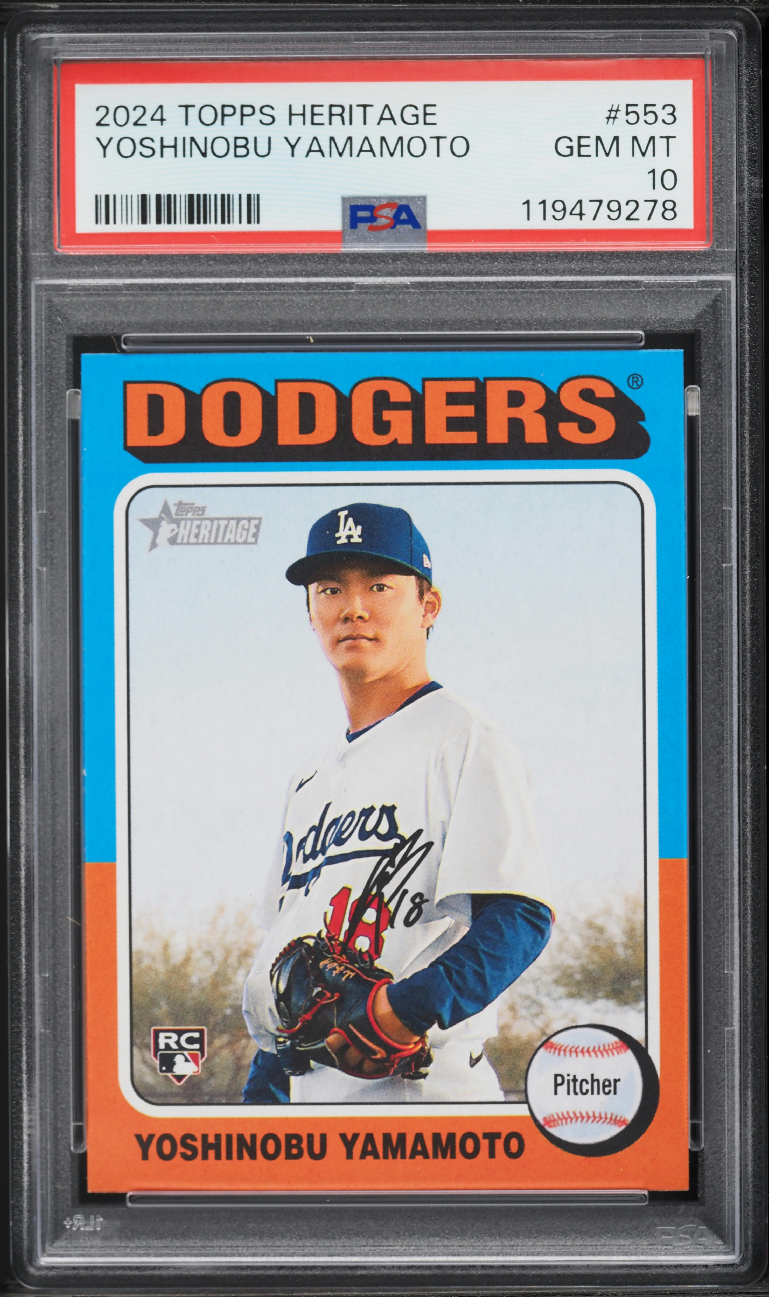 2024 Topps Heritage Yoshinobu Yamamoto ROOKIE #553 PSA 10 GEM MINT