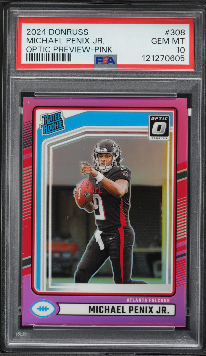 2024 Donruss Optic Preview Pink Michael Penix Jr. ROOKIE #308 PSA 10 GEM MINT