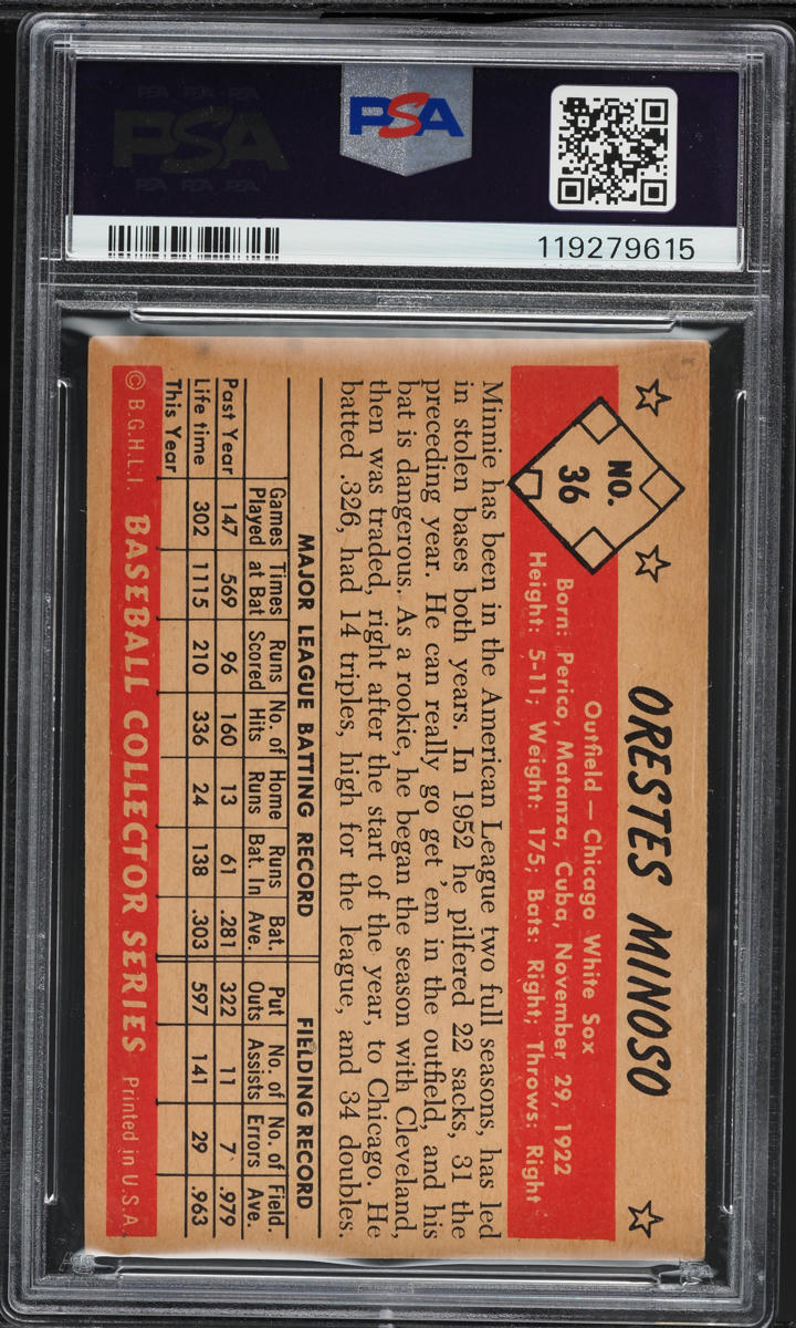 1953 Bowman Color Minnie Minoso #36 PSA 4 VGEX