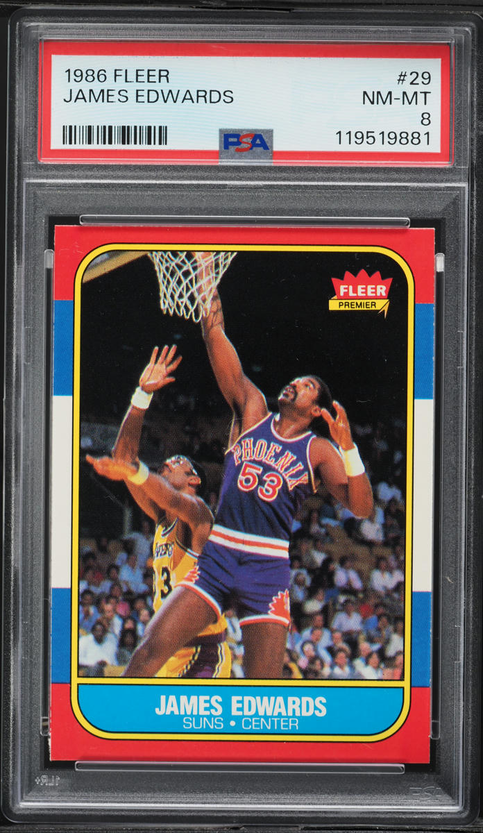 1986 Fleer Basketball James Edwards #29 PSA 8 NM-MT