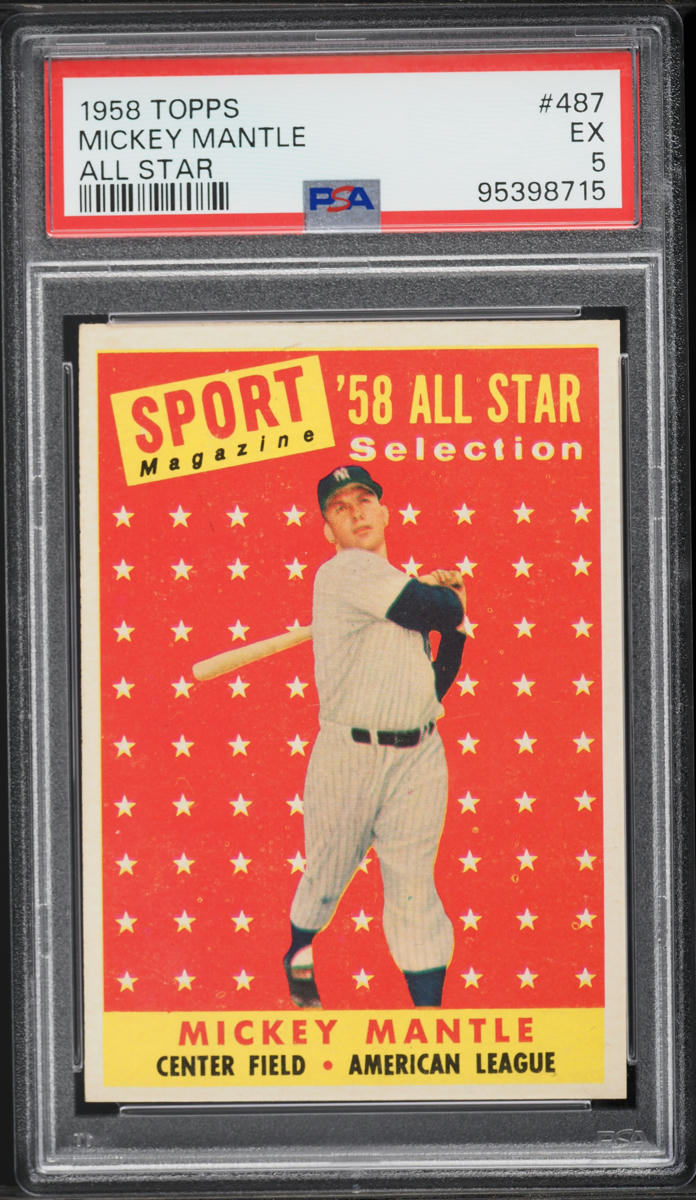 1958 Topps Mickey Mantle ALL-STAR #487 PSA 5 EX