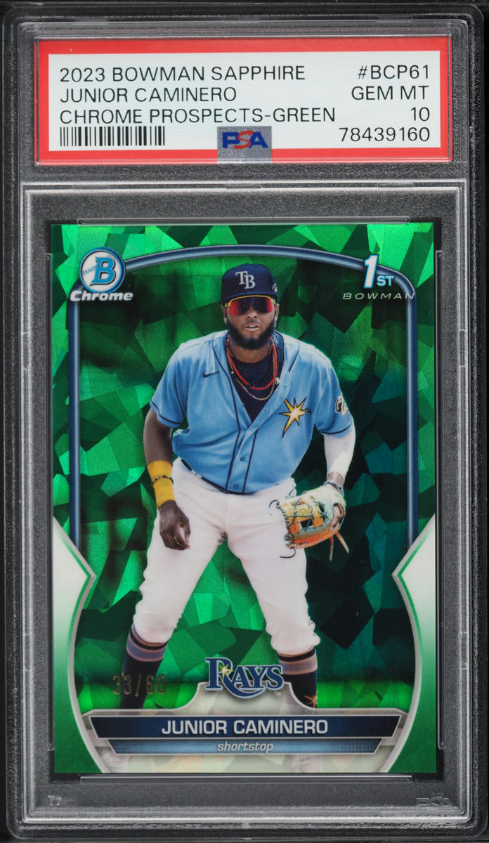2023 Bowman Chrome Sapphire Green Junior Caminero PROSPECT /60 #BCP-61 PSA 10 GEM MINT