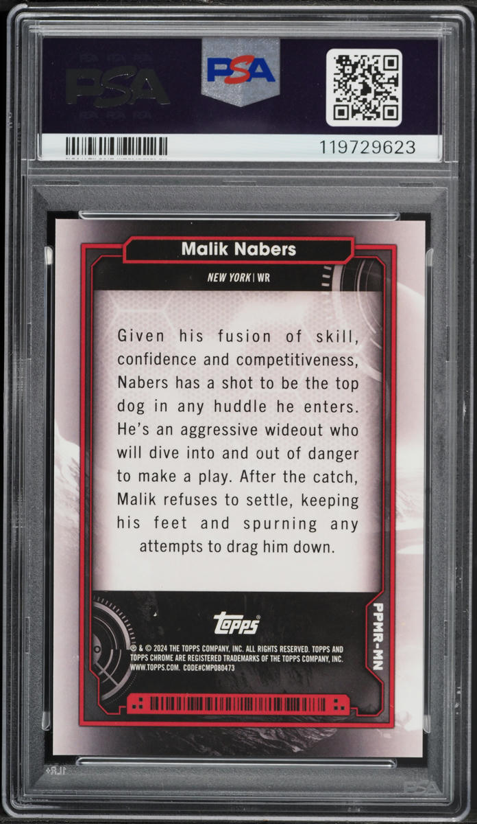 2024 Topps Chrome Cosmic Planetary Pursuit Mars Malik Nabers ROOKIE PSA 10 GEM MINT