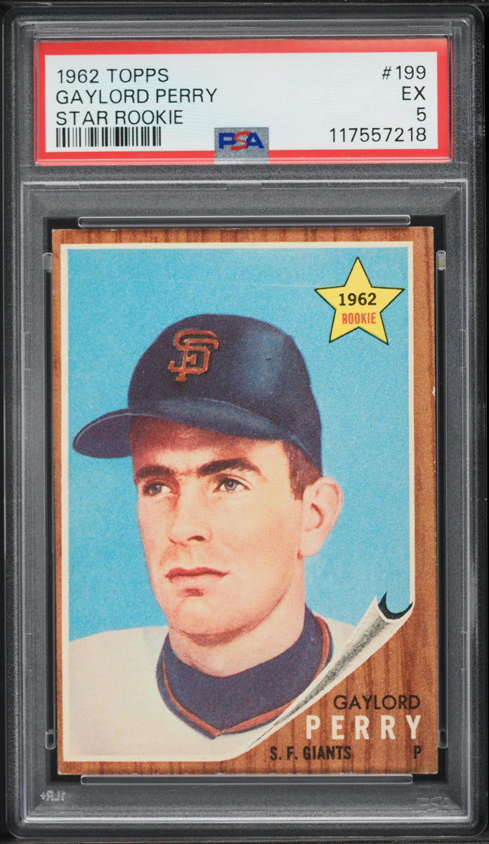 1962 Topps Star Gaylord Perry ROOKIE #199 PSA 5 EX