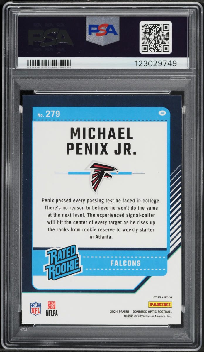 2024 Donruss Optic Stars Michael Penix Jr. ROOKIE #279 PSA 9 MINT