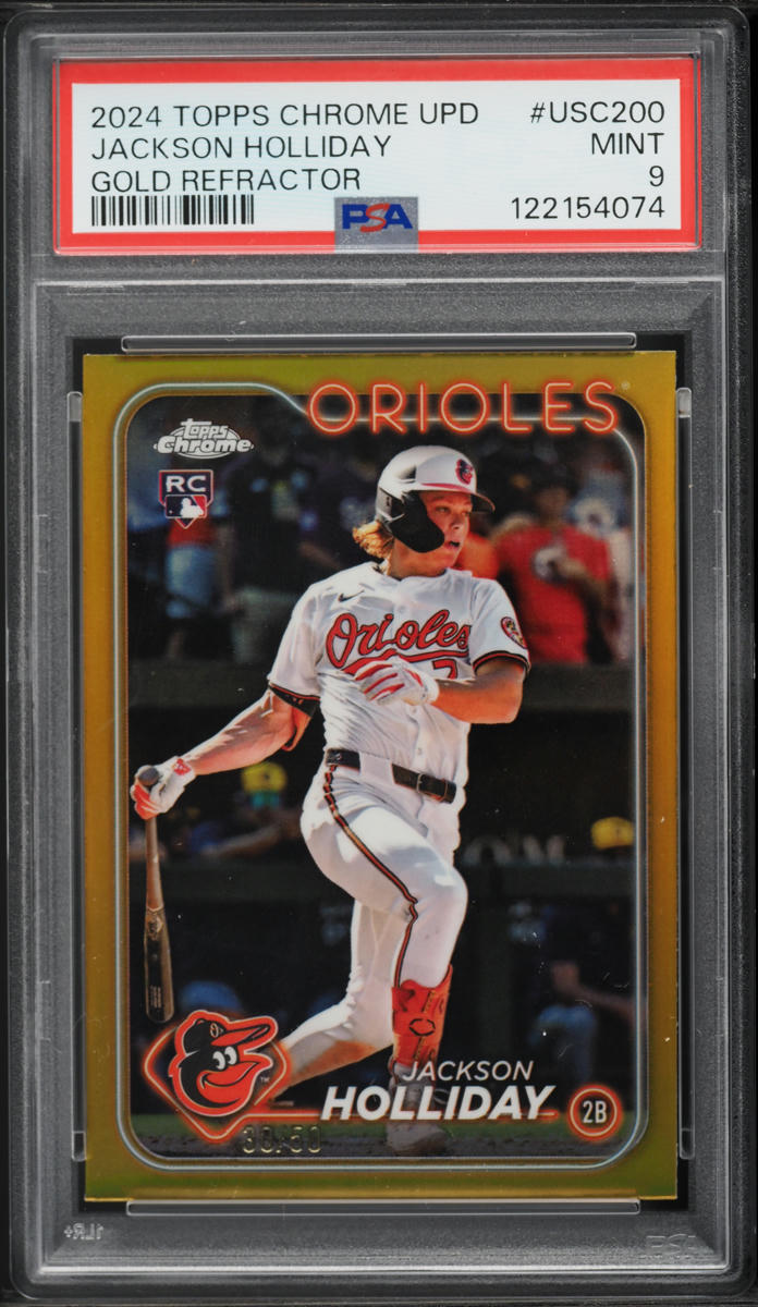2024 Topps Chrome Update Gold Refractor Jackson Holliday ROOKIE /50 #USC200 PSA 9 MINT