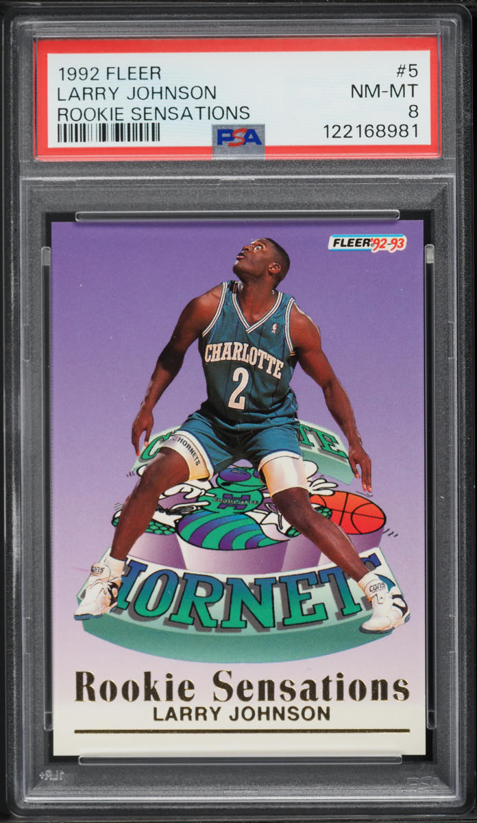 1992 Fleer Sensations Larry Johnson ROOKIE #5 PSA 8 NM-MT