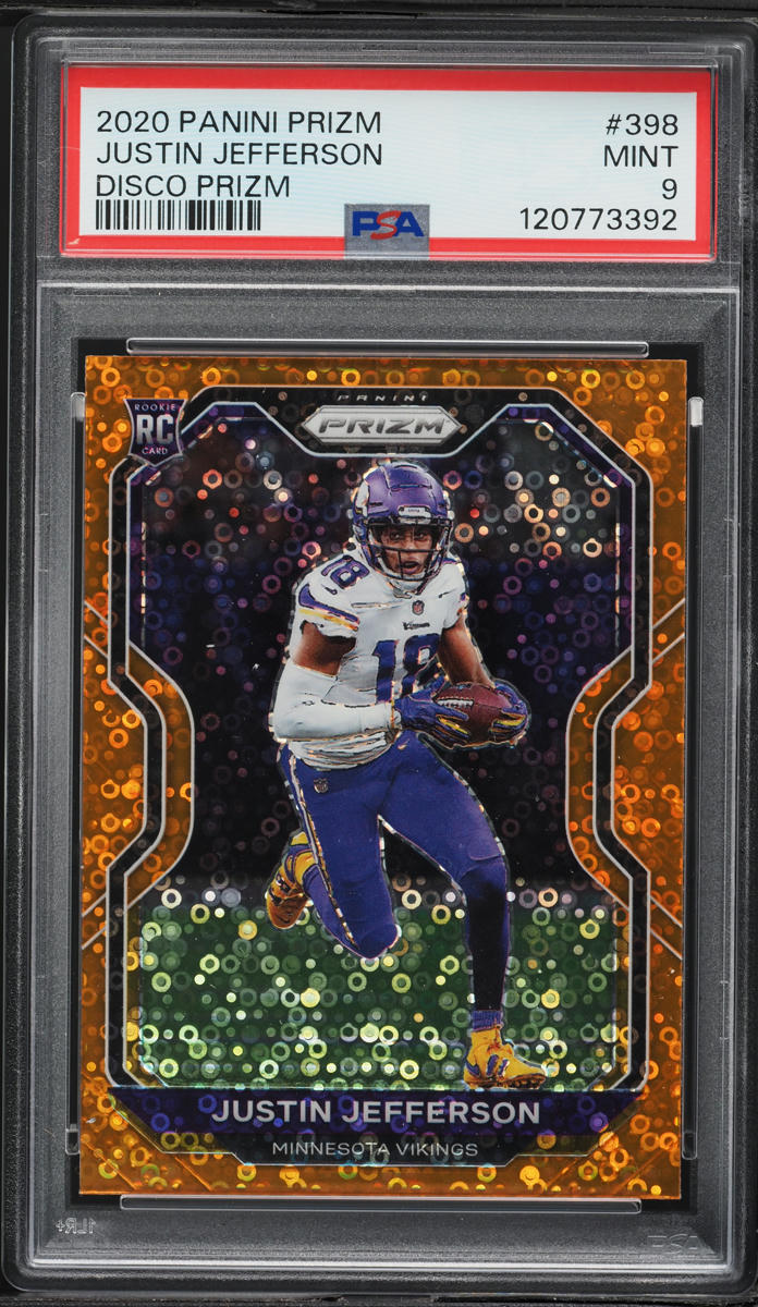 2020 Panini Prizm Disco Justin Jefferson ROOKIE #398 PSA 9 MINT