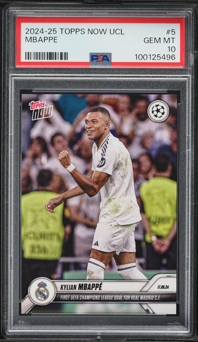 2024 Topps Now UEFA Champions League Kylian Mbappe #5 PSA 10 GEM