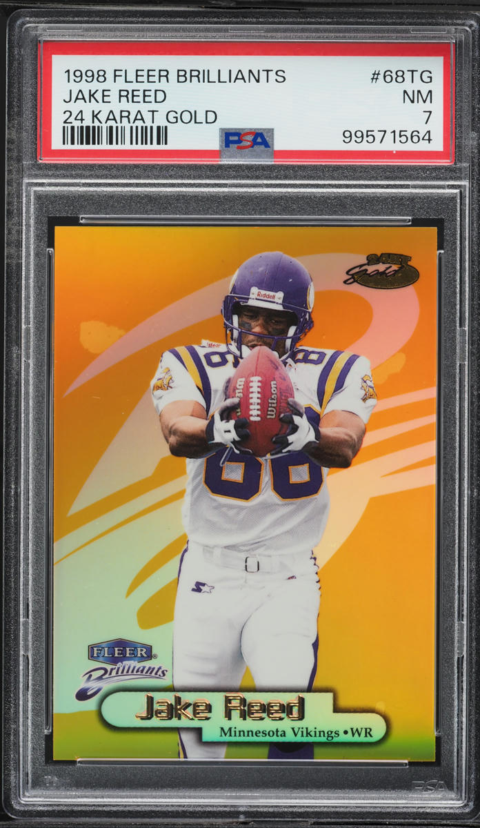 1998 Fleer Brilliants 24-Karat Gold Jake Reed /24 #68TG PSA 7 NRMT